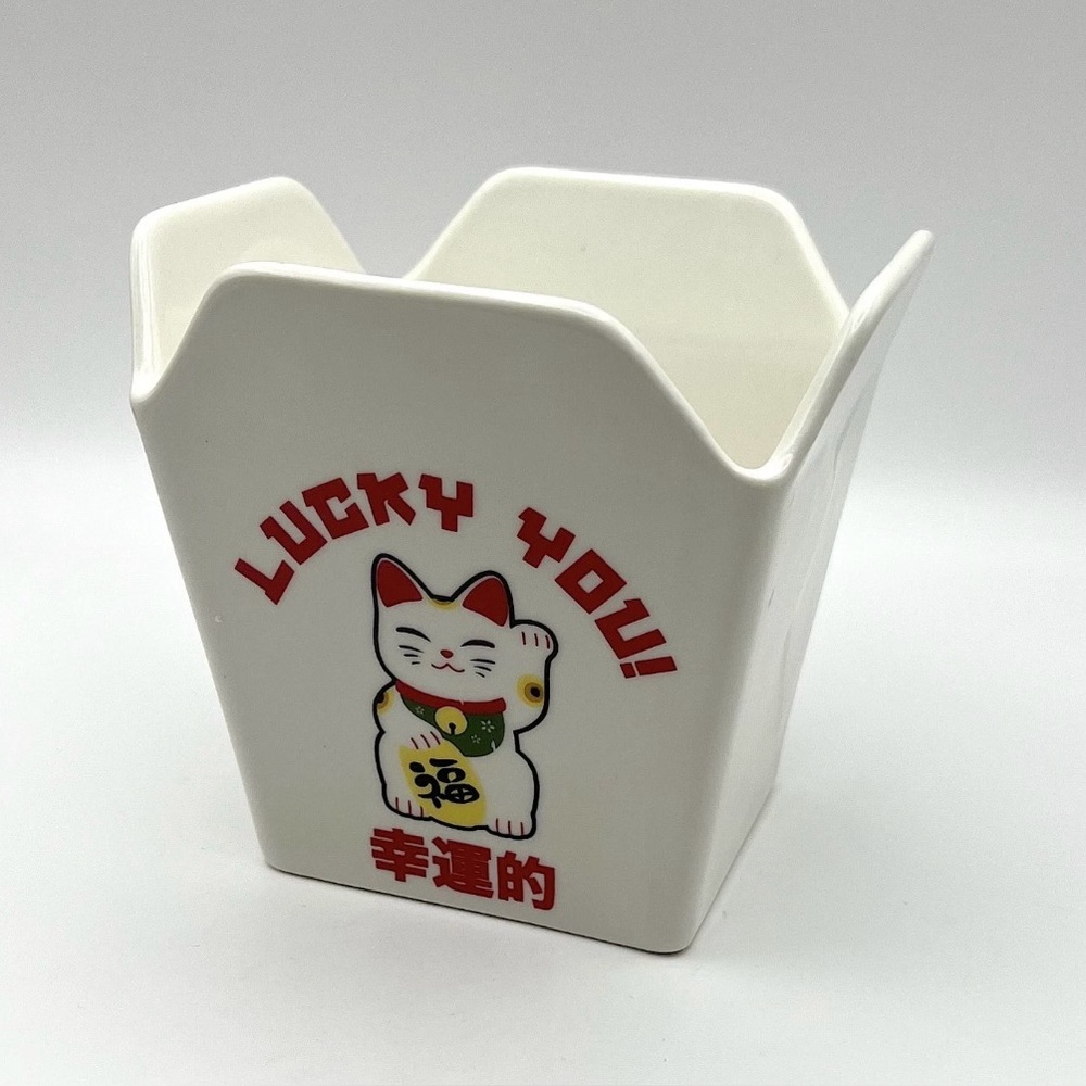 MAD ENGINE Lucky Cat Lucky You Take Out Ceramic Ramen Bowl #10032510